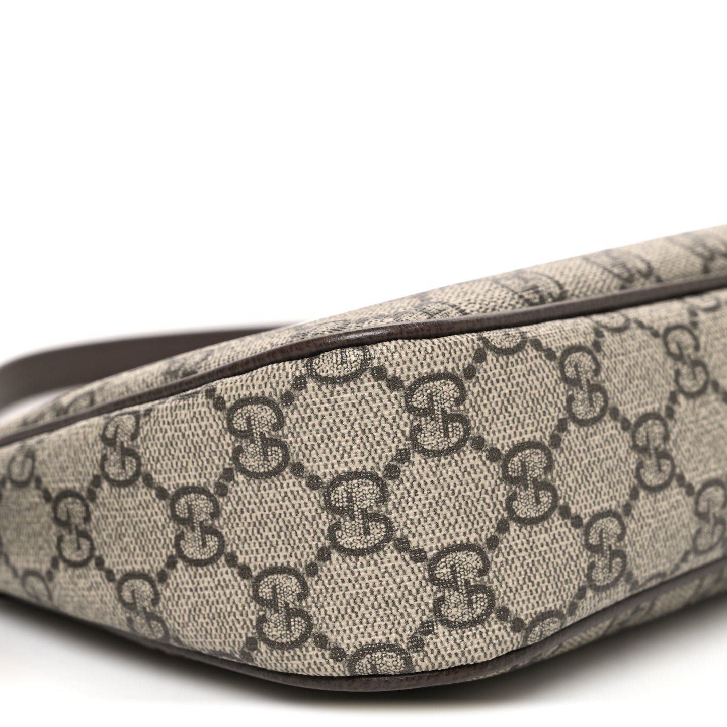 GG Supreme Monogram Textured Dollar Calfskin Small Ophidia Hobo Beige Ebony New Acero