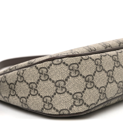 Gucci GG Supreme Monogram Textured Dollar Calfskin Small Ophidia Hobo Beige Ebony New Acero 9 of 10