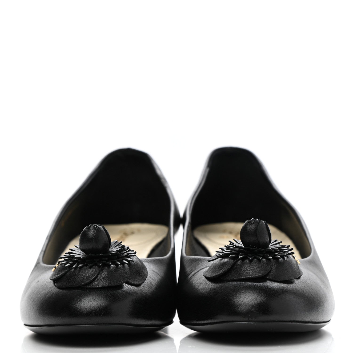 Chanel Lambskin Camellia Ballerina Flats 38 Black 2 of 11