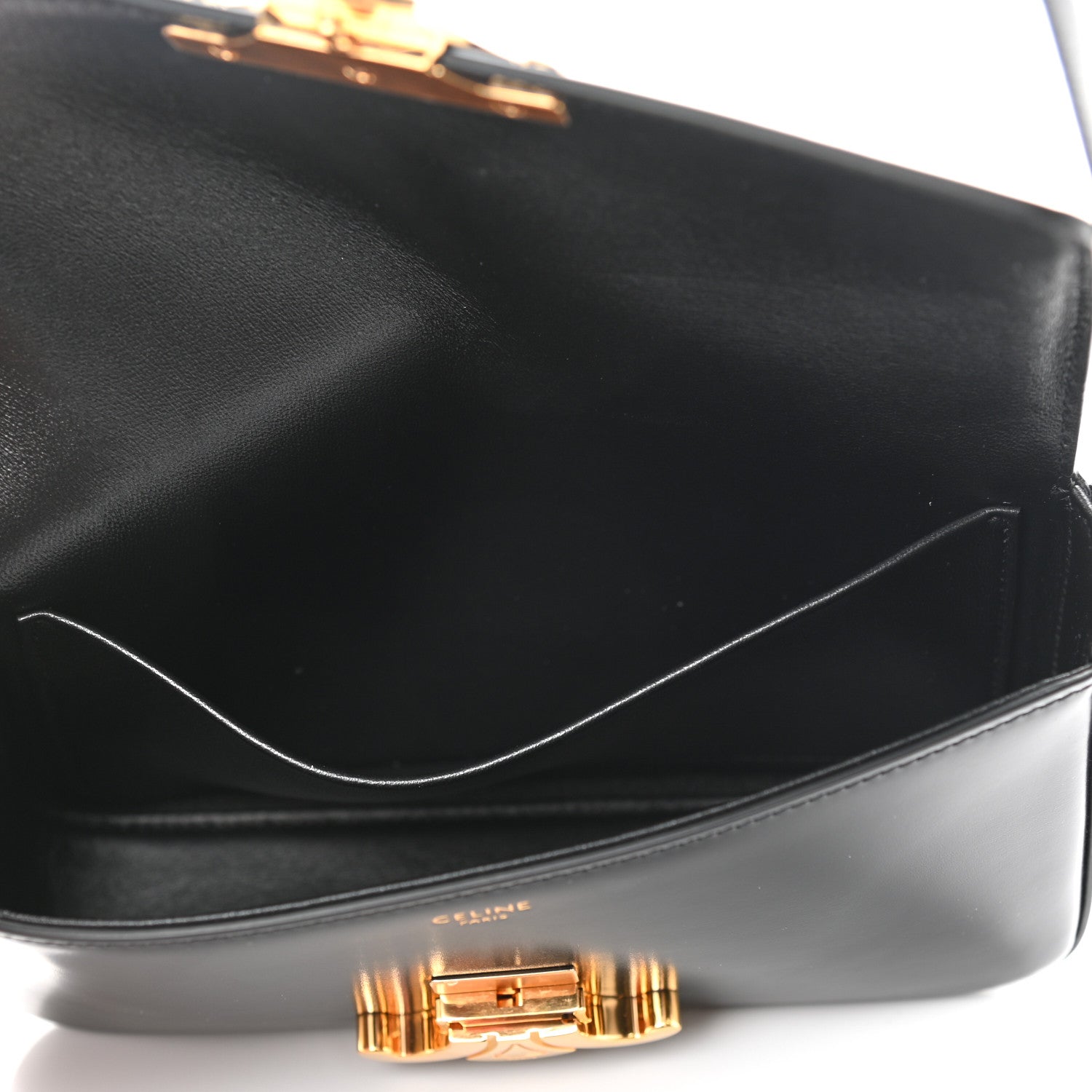 Celine Shiny Calfskin Triomphe Shoulder Bag Black 6 of 11