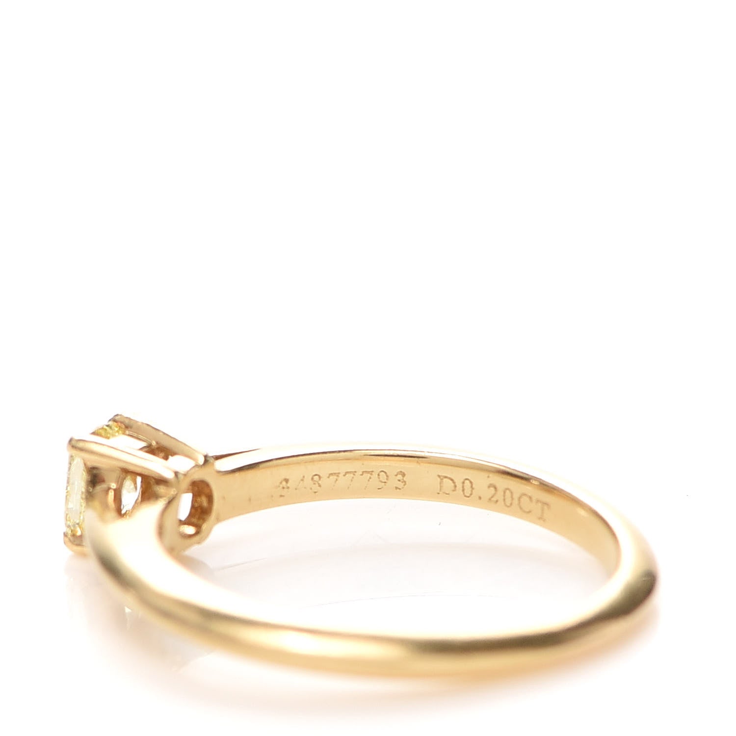 Tiffany 18K Yellow Gold Yellow Diamond .20ct Solitaire Cushion Cut Engagement Ring 45 3.25 4 of 6