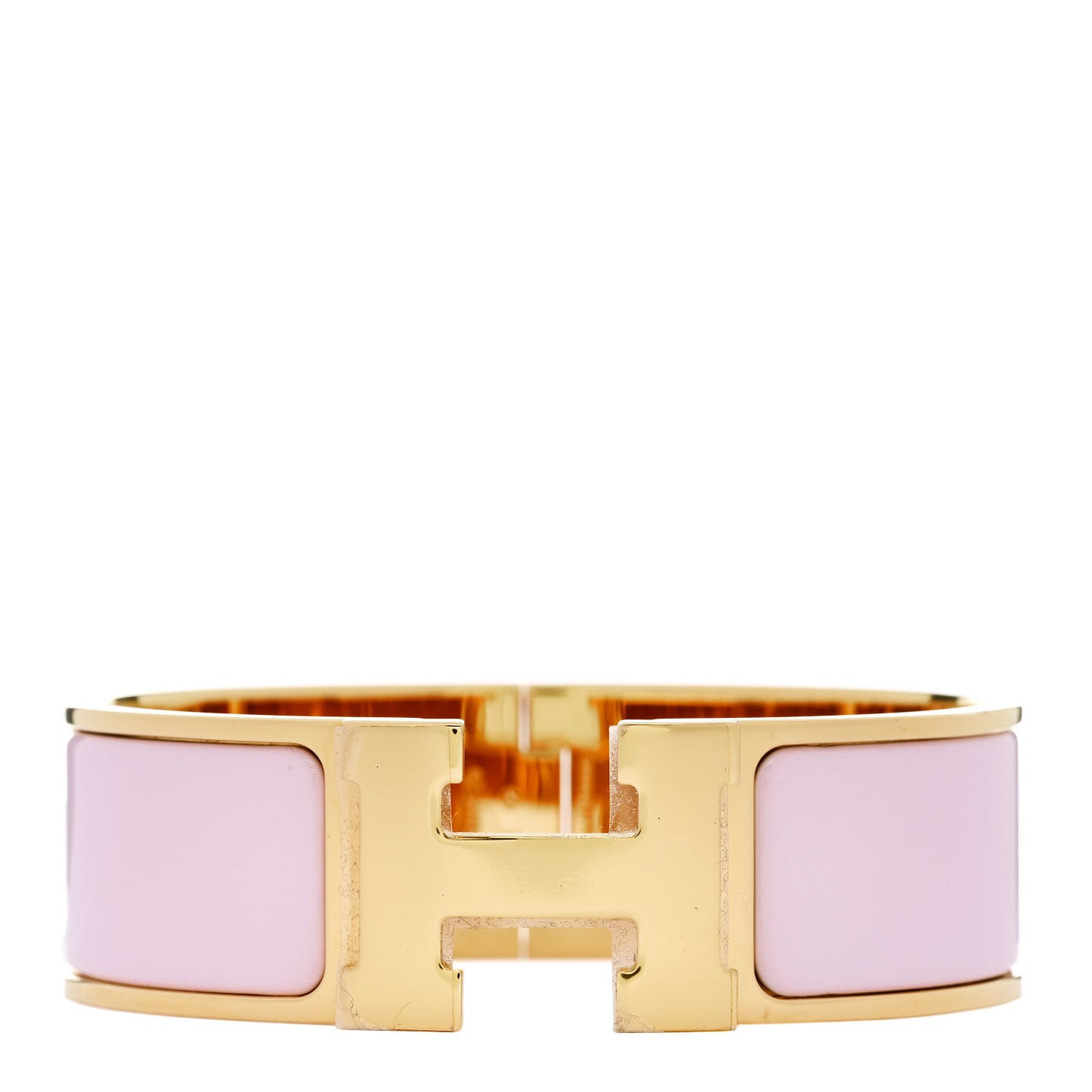 Enamel Wide Clic Clac H Bracelet GM Rose Dragee