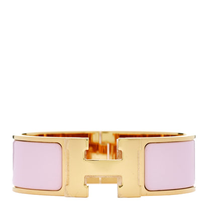Hermes Enamel Wide Clic Clac H Bracelet GM Rose Dragee 1 of 4