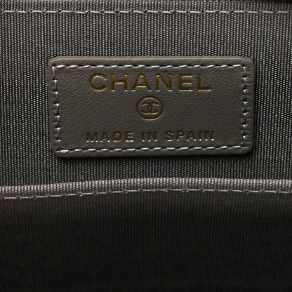 Chanel Caviar Quilted Boy Zip Around Coin Purse Wallet Grey 6 of 8