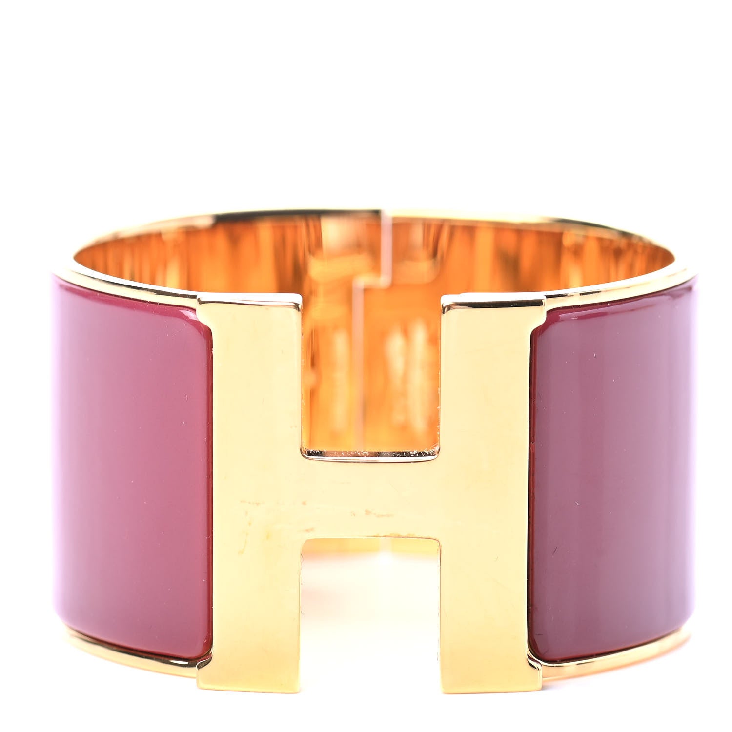 Hermes Enamel Extra Wide Clic Clac H Bracelet PM Rouge De Chine 1 of 3