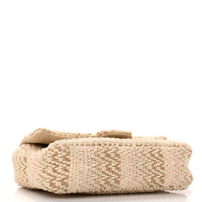 Chanel Tweed Chain Braid Small Single Flap Beige White 3 of 11