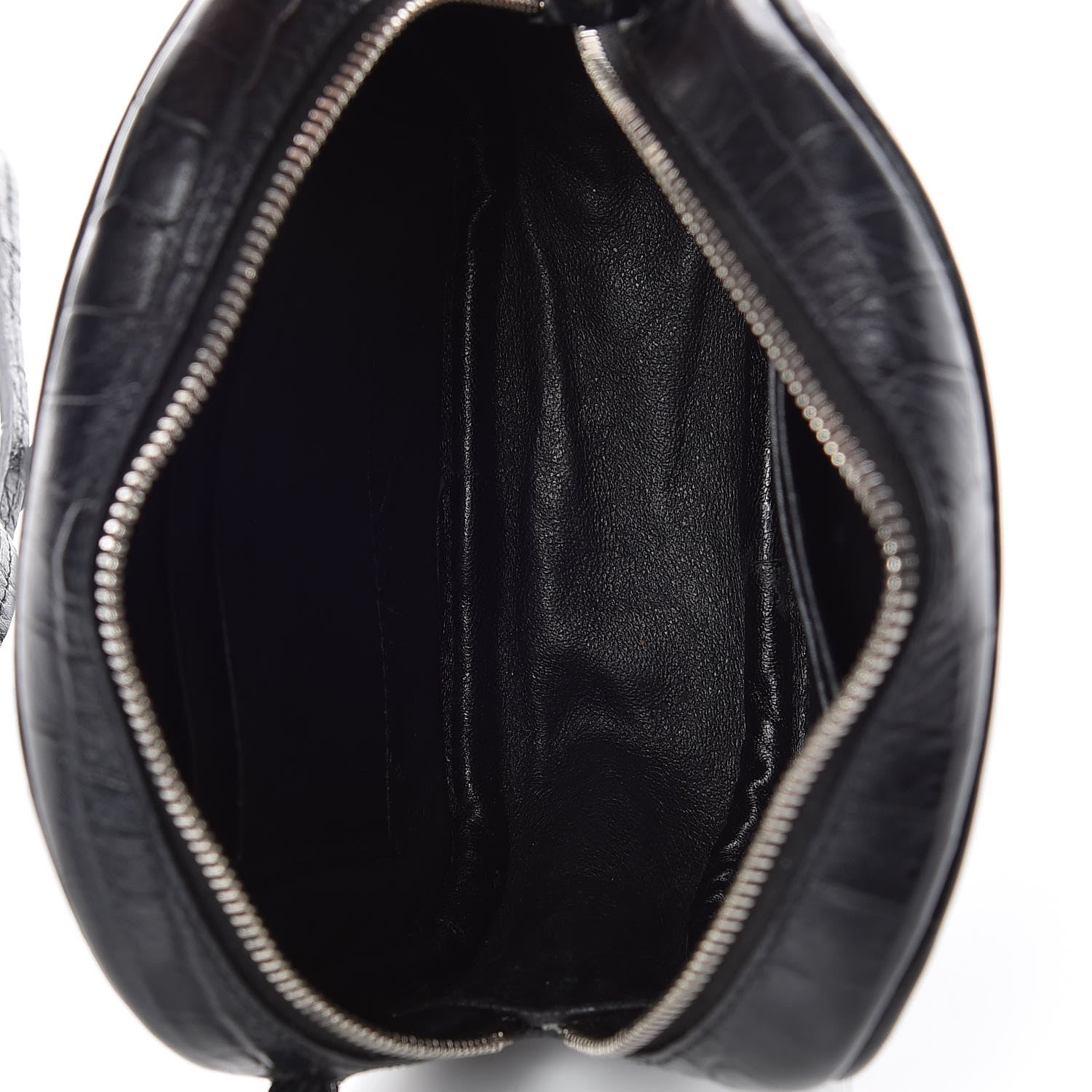 Saint Laurent Calfskin Crocodile Embossed Monogram Blogger Bag Black 7 of 11