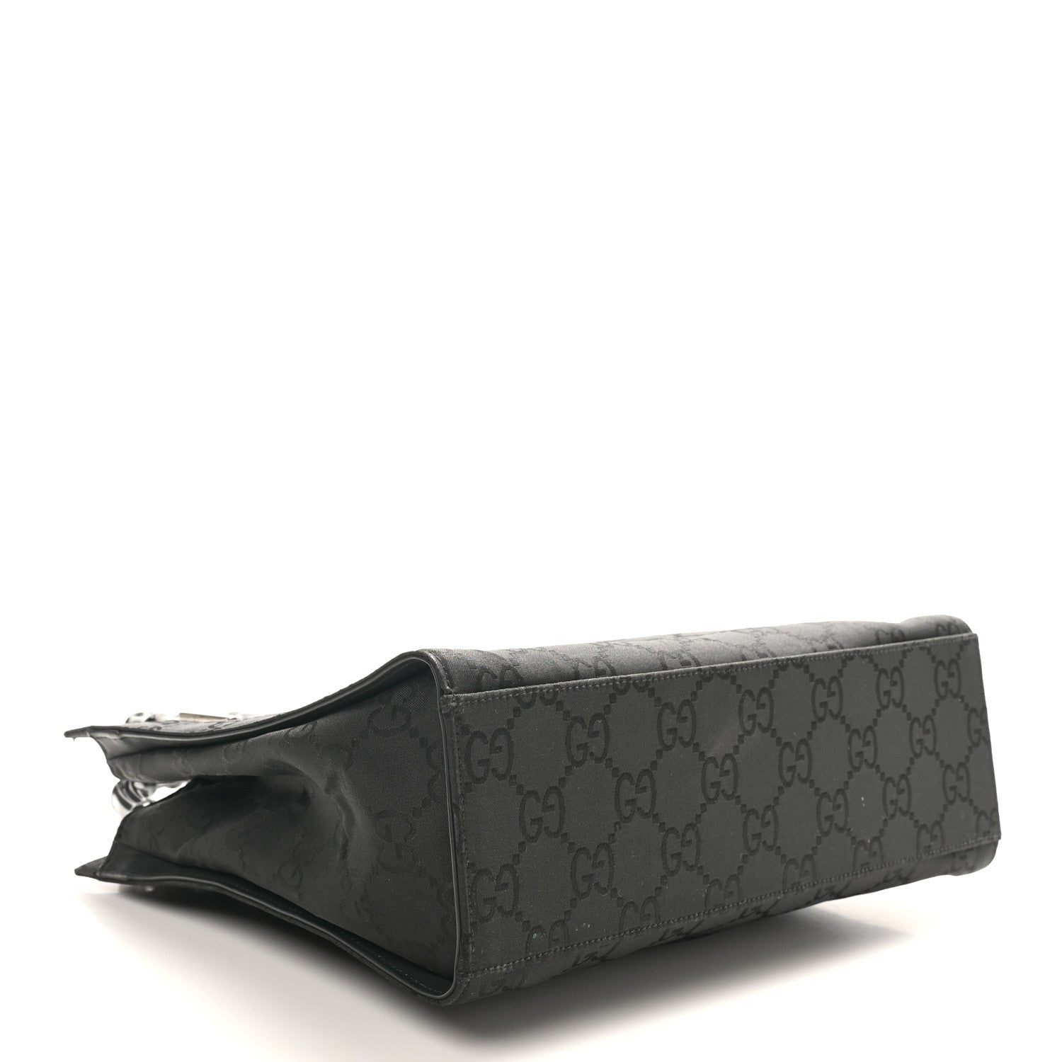 Gucci Nylon Monogram Bamboo Handle Bag Black 4 of 10