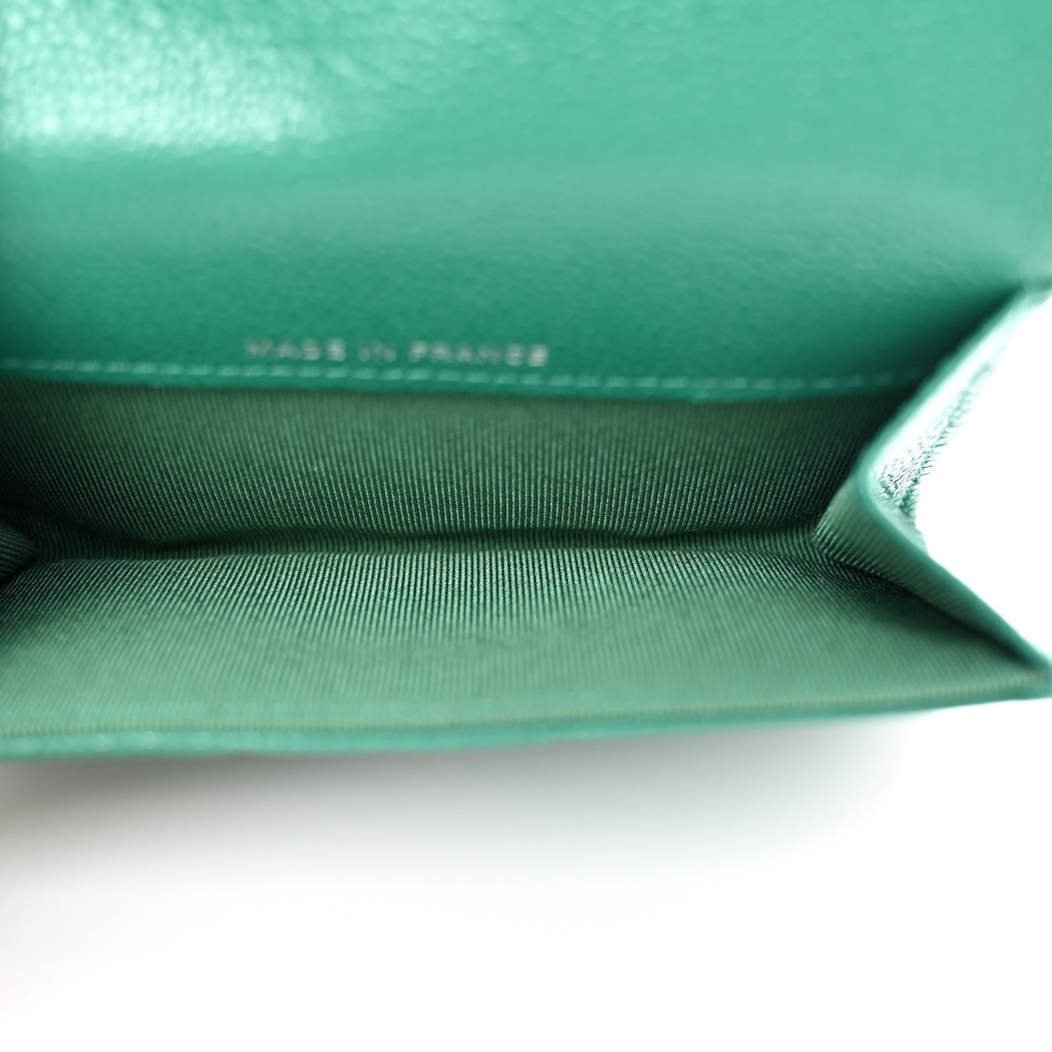 Chanel Caviar Quilted Flap Card Holder Wallet Green 5 of 10