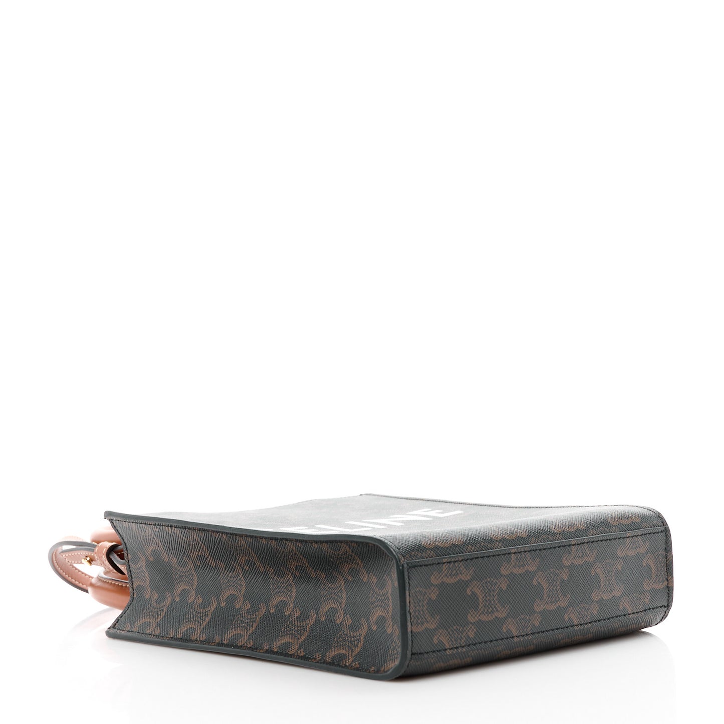 Triomphe Canvas Calfskin Mini Vertical Cabas Tan