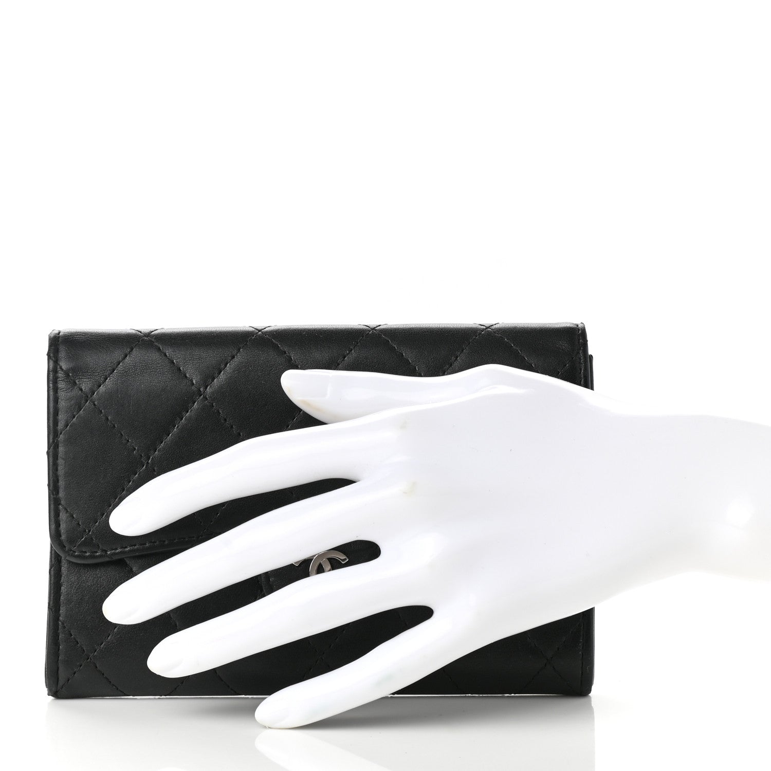 Chanel Lambskin Quilted Small Flap Wallet Black 2 of 8