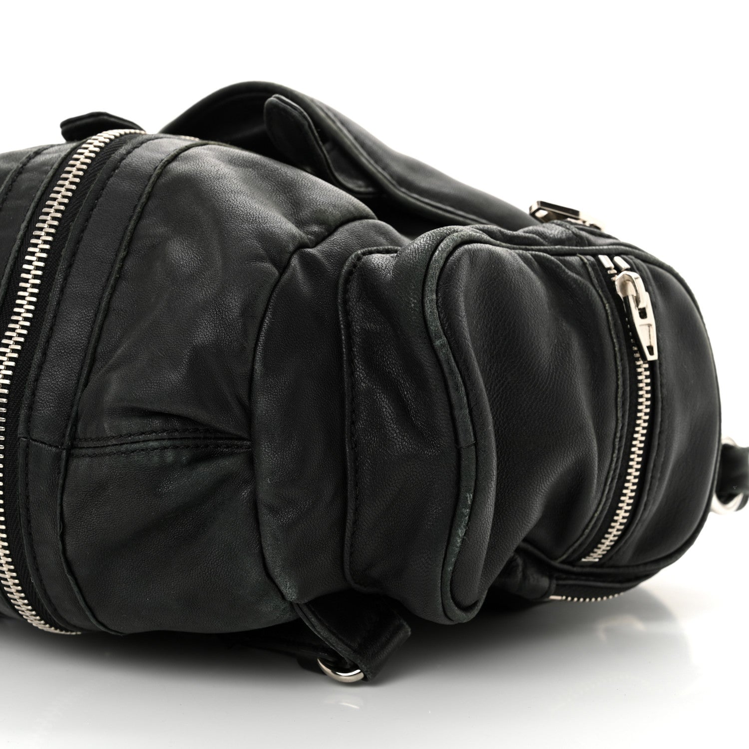 Alexander Wang Lambskin Marti Backpack Bag Washed Black Rhodium Hardware 9 of 14