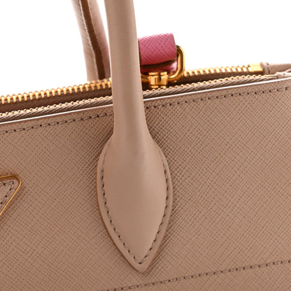 Prada Saffiano City Calfskin Greche Medium Paradigme Bag Cammeo Begonia 9 of 9