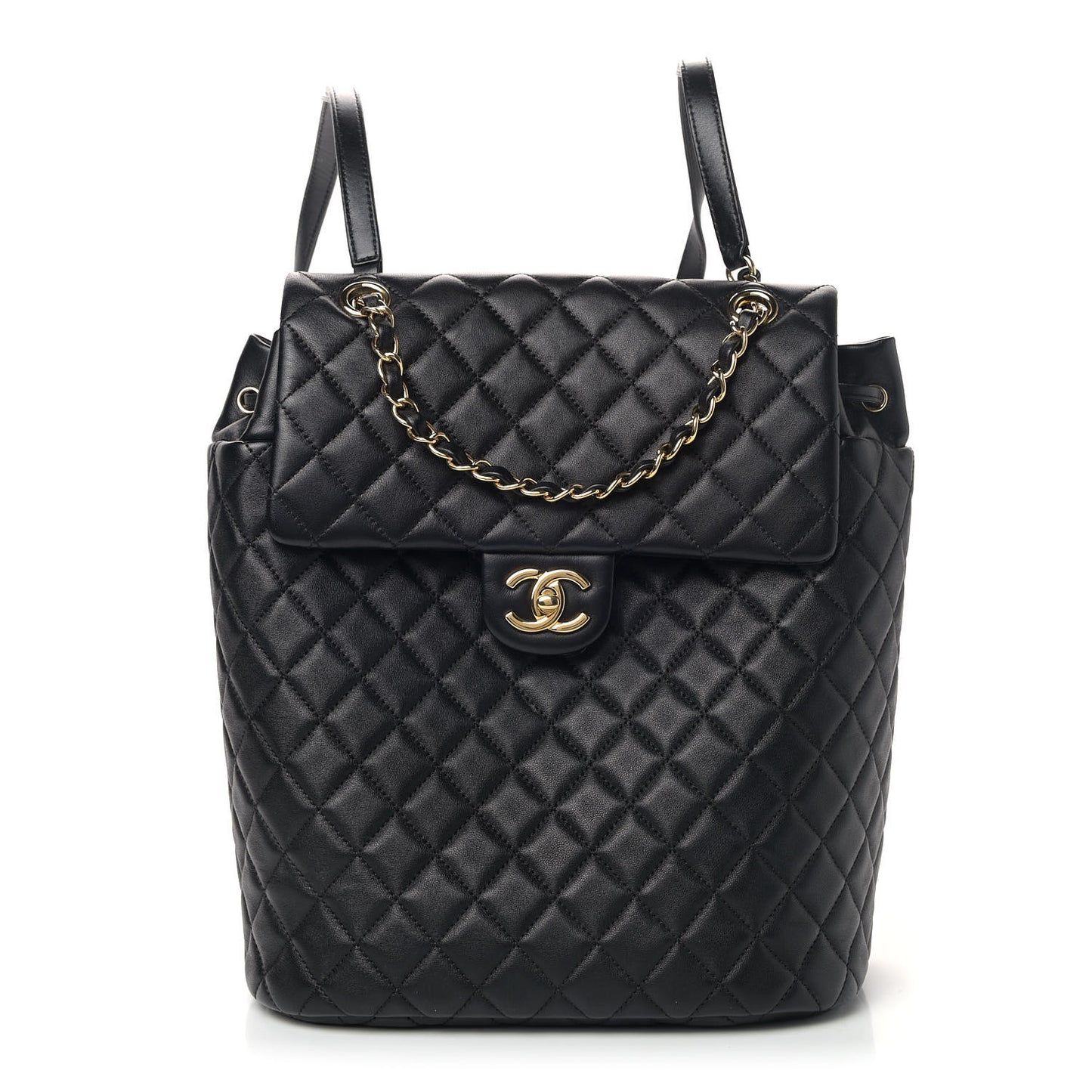 Lambskin Quilted Large Urban Spirit Backpack Black