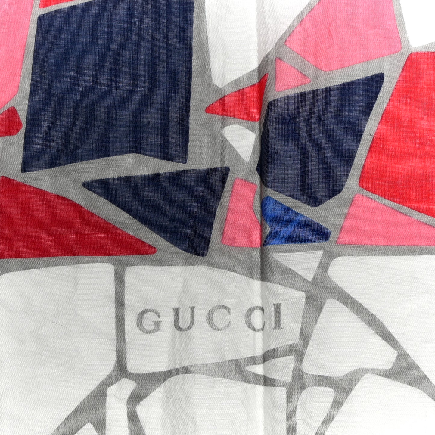 Cotton Geometric Square Scarf Multicolor