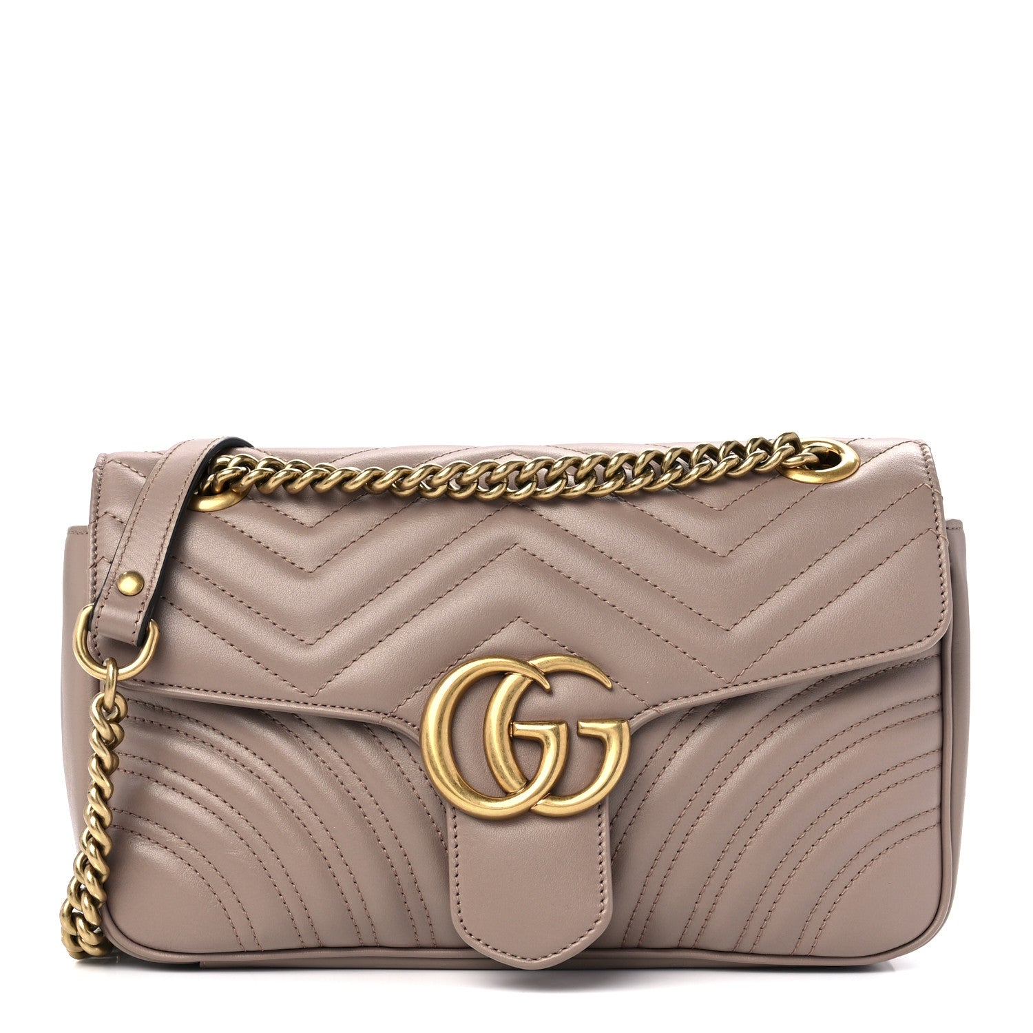 Gucci Calfskin Matelasse Small GG Marmont Shoulder Bag Porcelain Rose 1 of 12