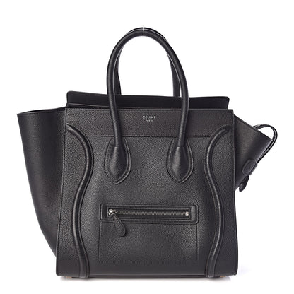 Celine Drummed Calfskin Mini Luggage Black 1 of 11