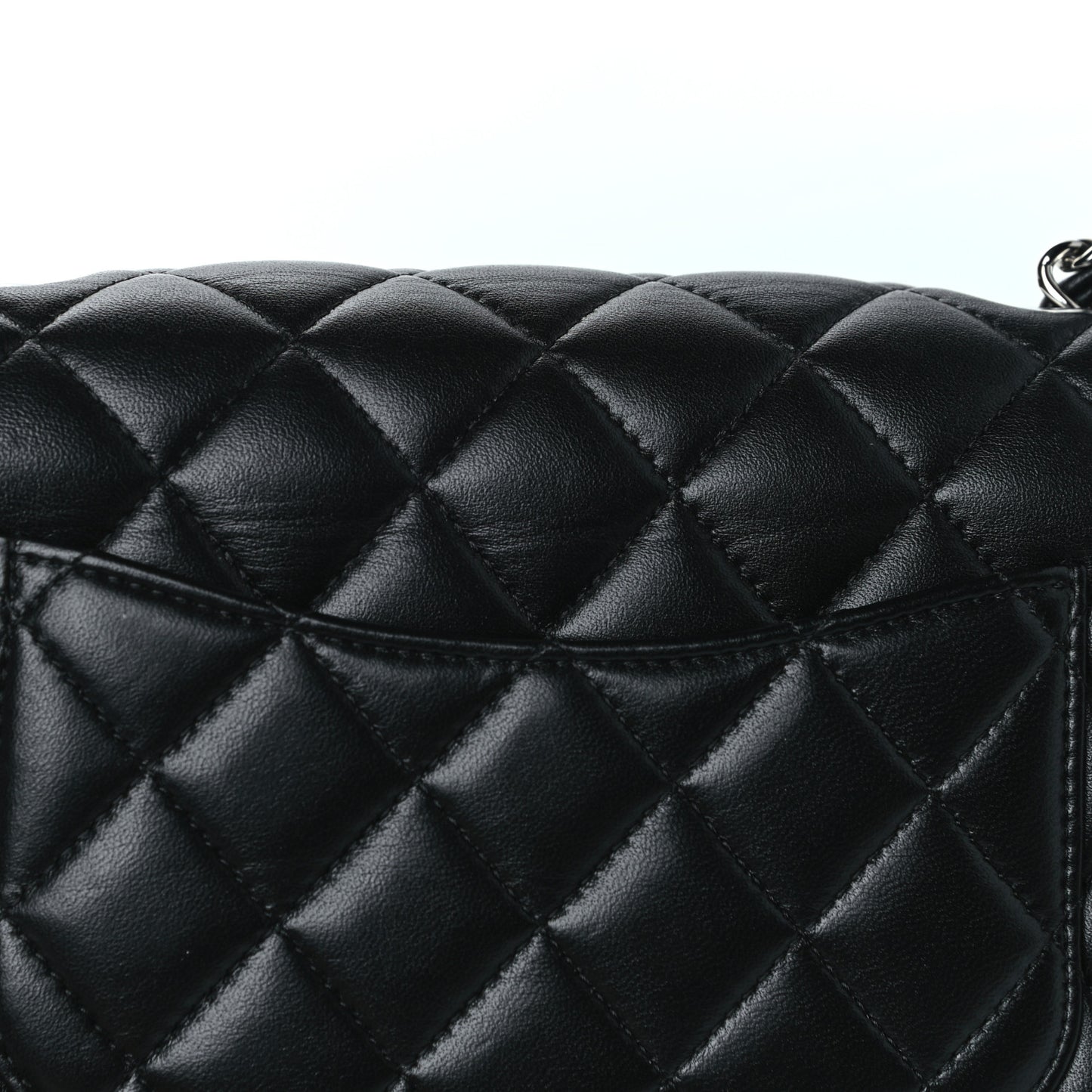 Lambskin Quilted Mini Rectangular Flap Black