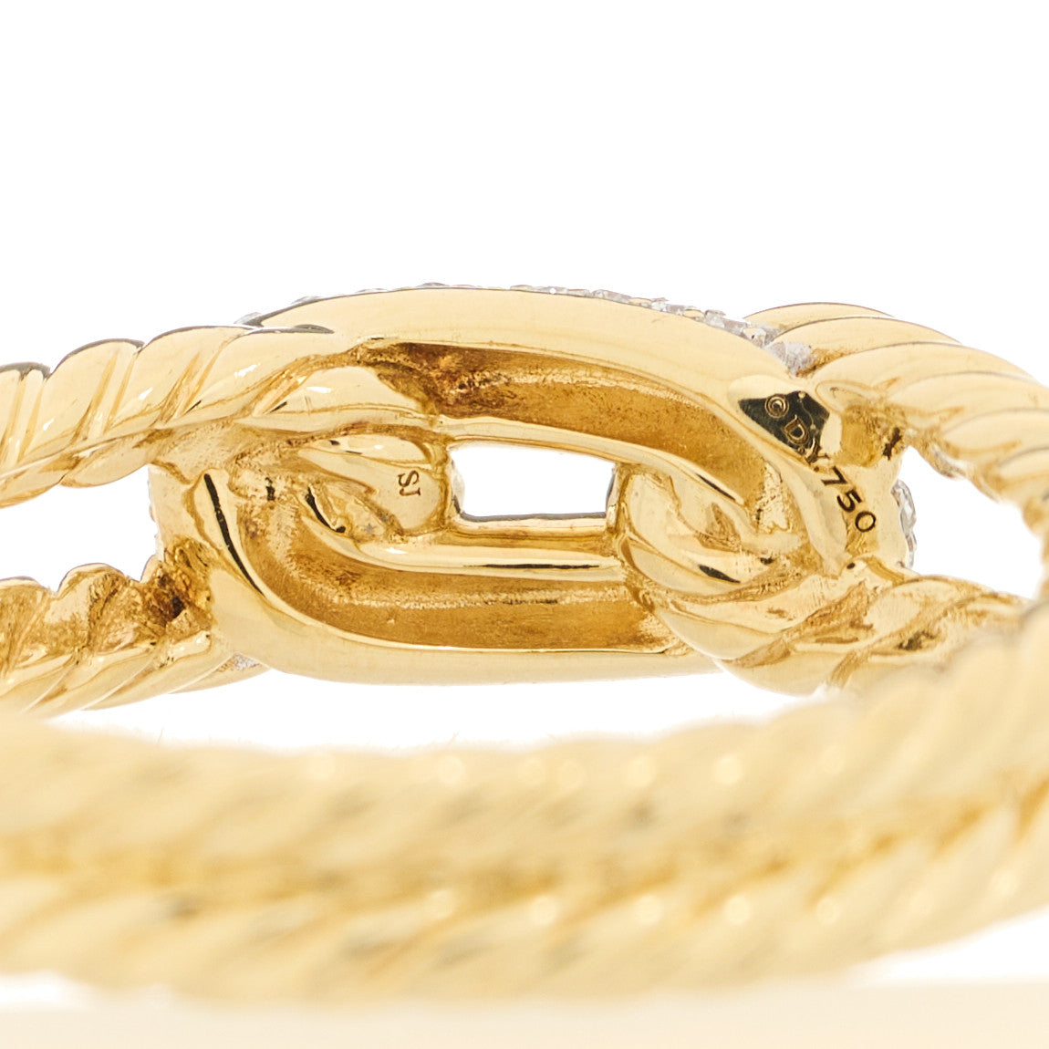 18K Yellow Gold Diamond Petite Loop Ring 54 7