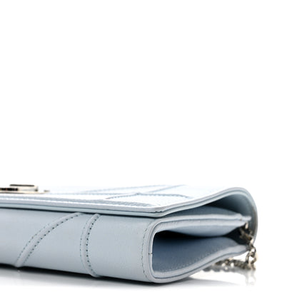 Christian Dior Grained Calfskin Diorama Croisiere Chain Wallet Light Blue 10 of 14