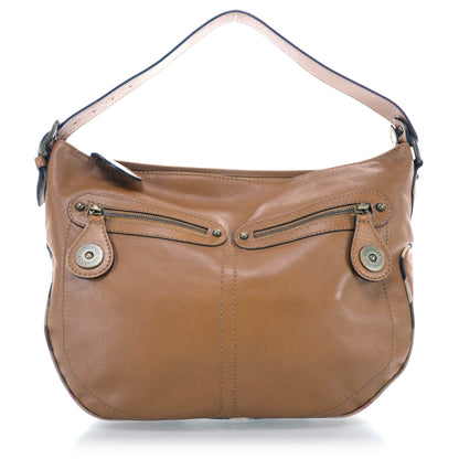 Burberry Leather Nova Check Trim Hobo 1 of 10