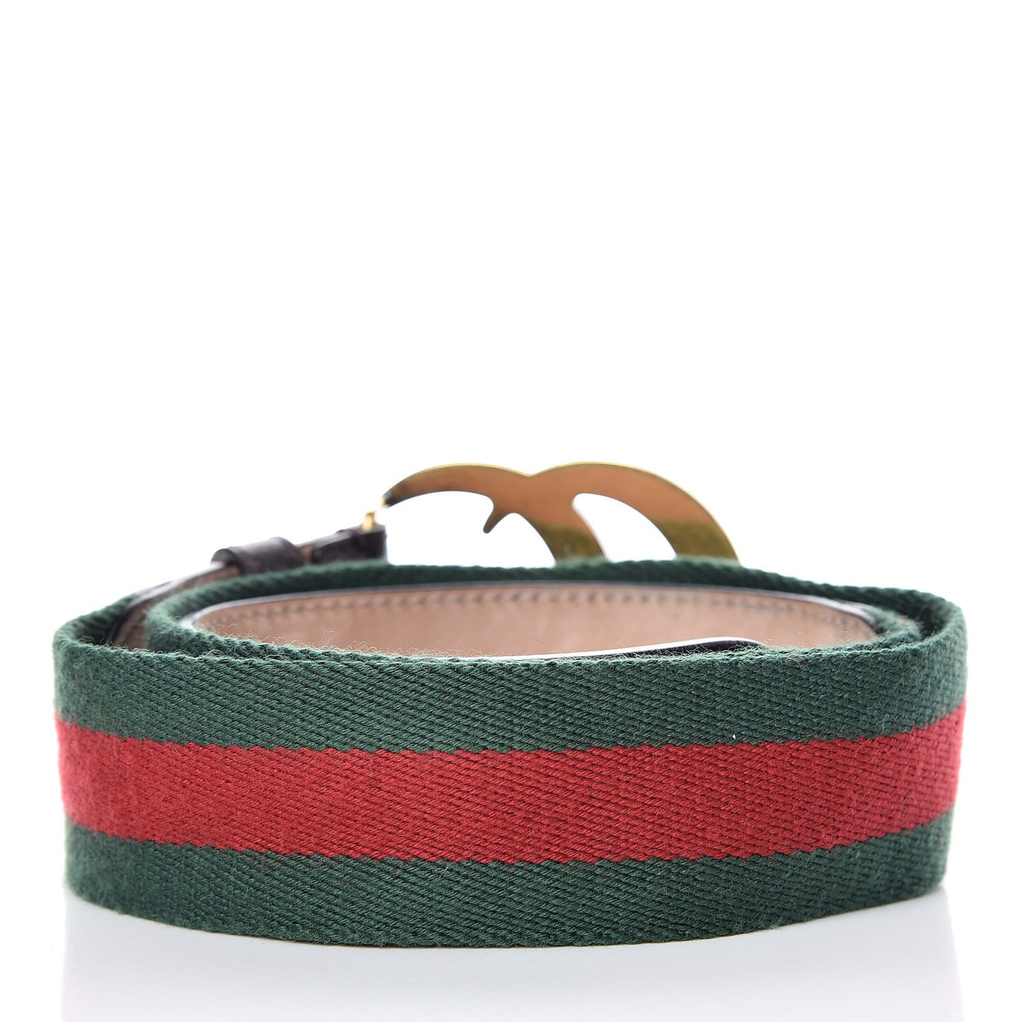 Nylon Textured Calfskin Double G Web 40mm Belt 75 30 Green Red Dark Cocoa