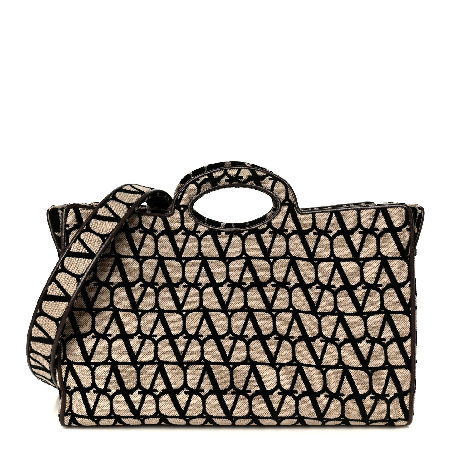 Toile Iconographe Goatskin Le Troisieme Shopping Bag Naturale Black Fondant