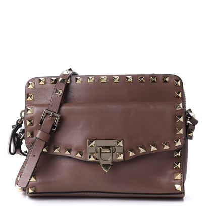 Valentino Garavani Vitello Rockstud Crossbody Bag Brown 1 of 11