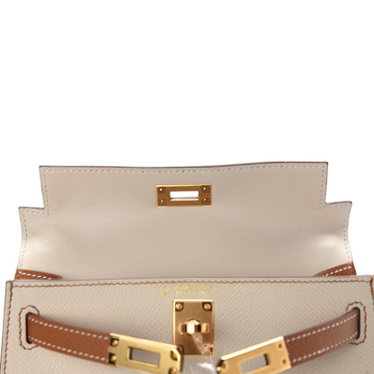 Hermes Epsom Horseshoe Mini Kelly Sellier 20 Craie Gold 15 of 33