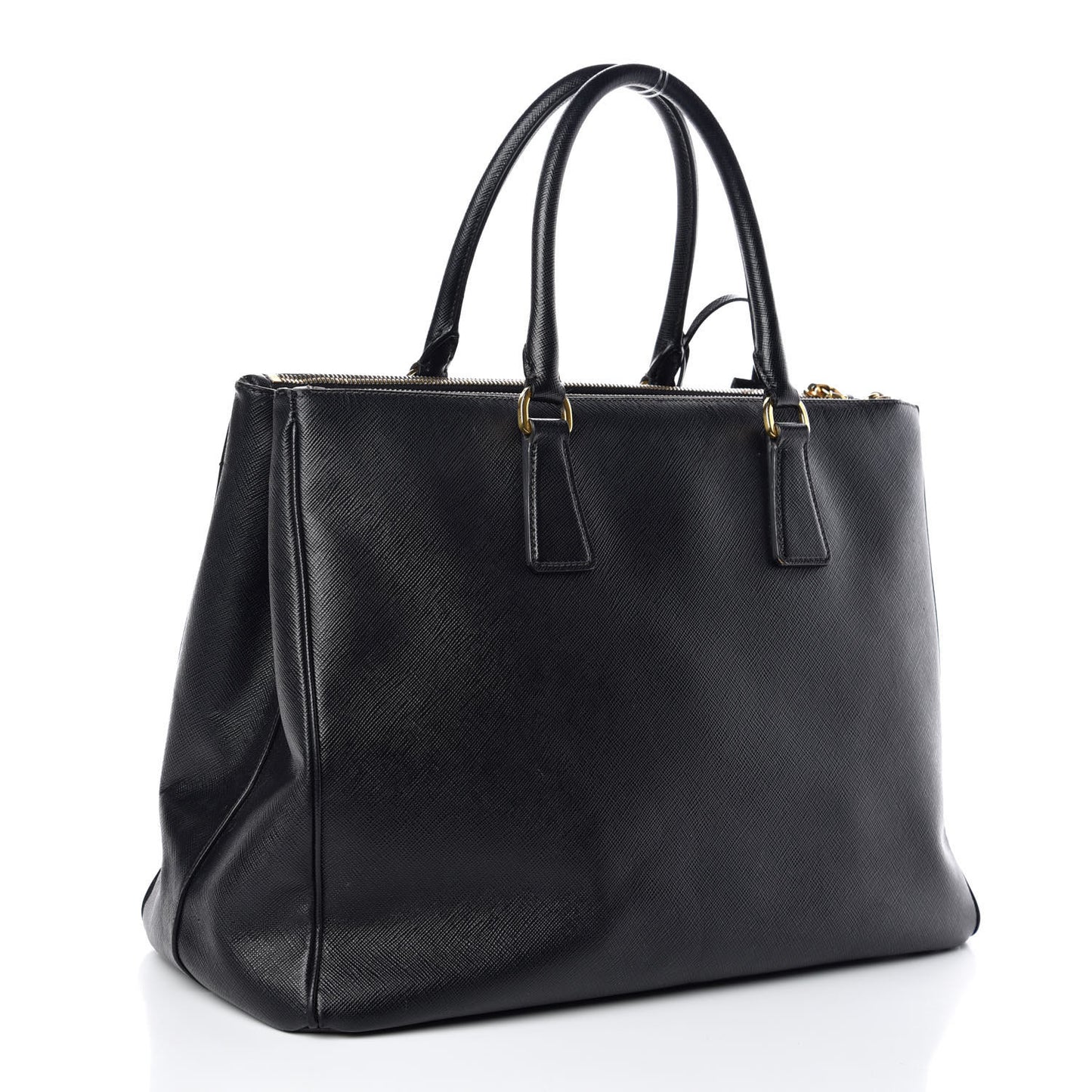 Saffiano Medium Galleria Double Zip Tote Black