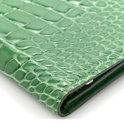 Hermes Shiny Alligator Bearn Wallet Cactus 10 of 10