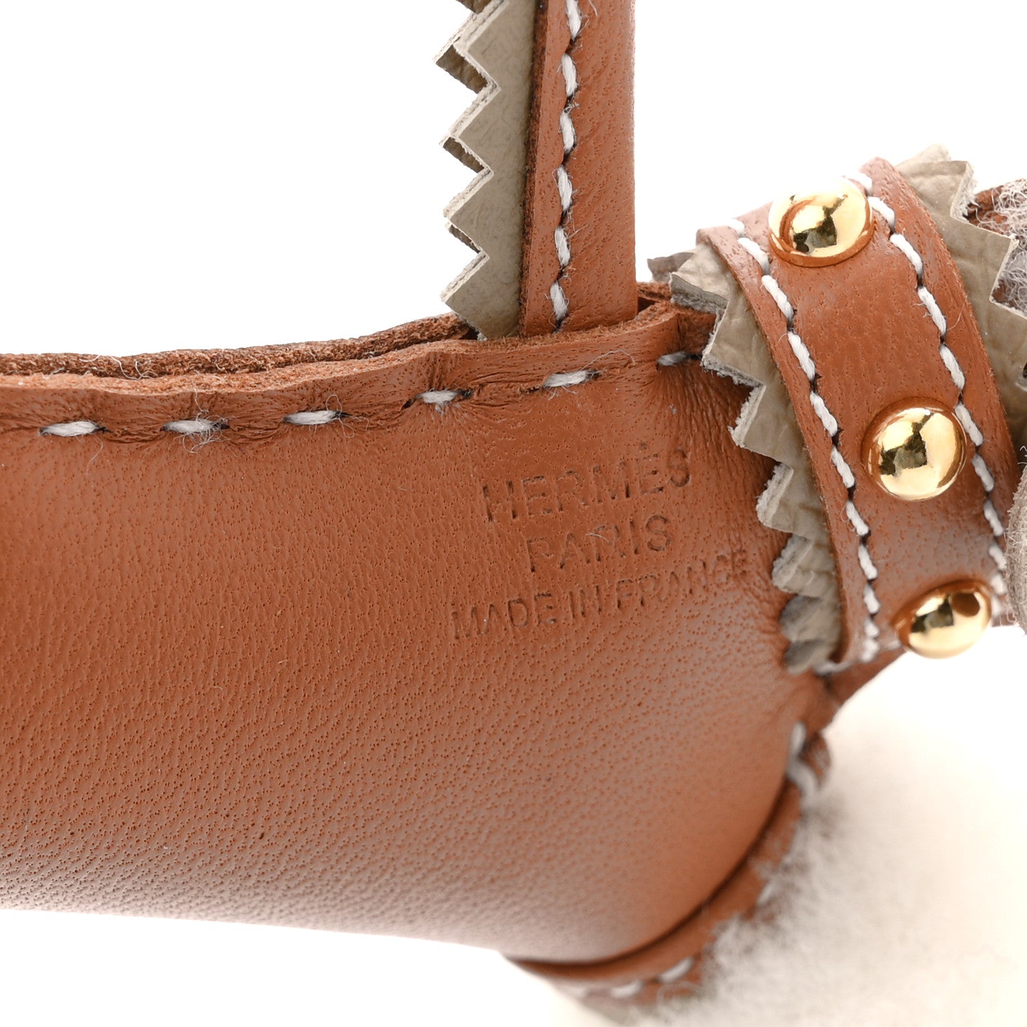 Hermes Milo Lambskin Epsom Shearling Budy Apic Charm Ecru Gold Poussiere 5 of 10