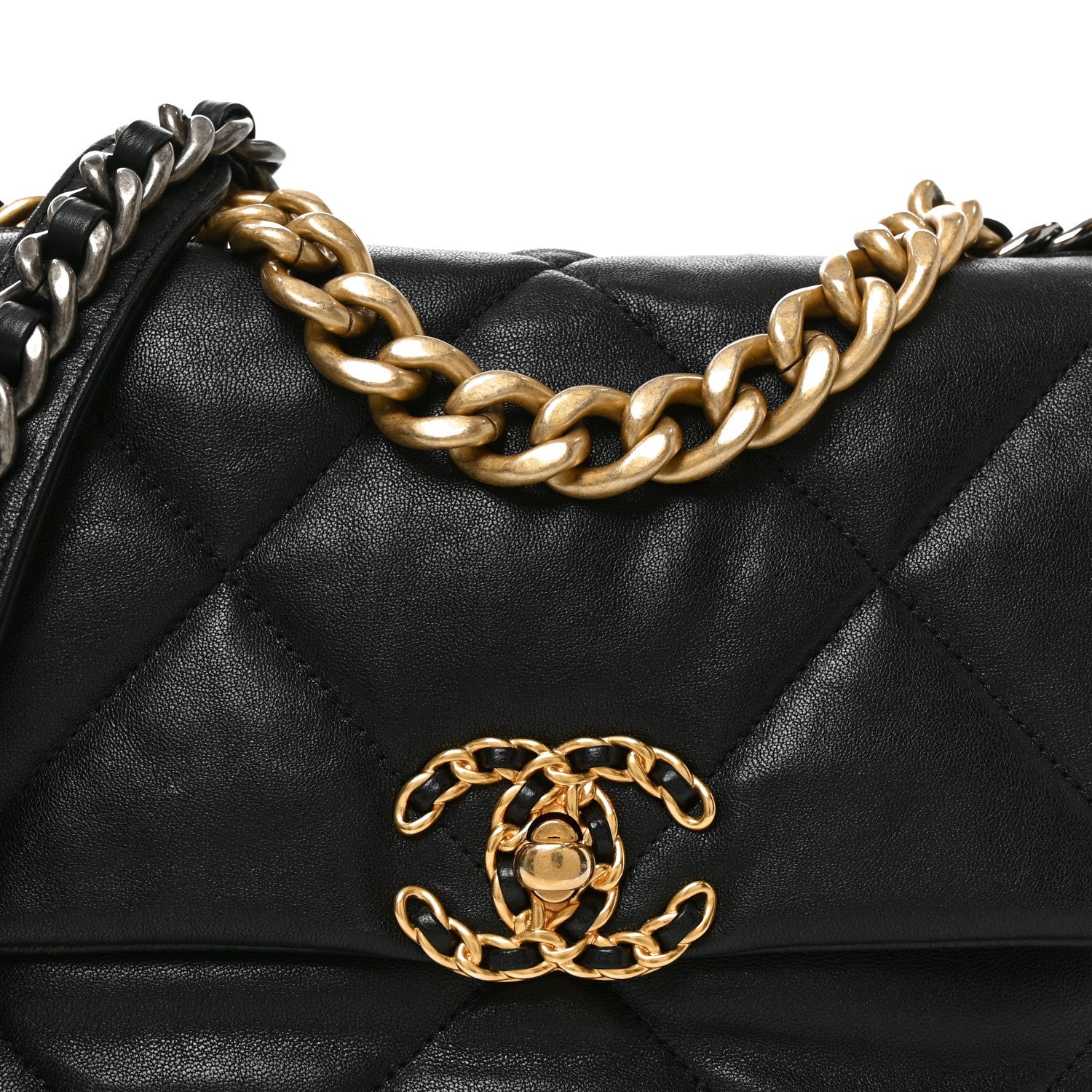 Chanel Goatskin Quilted Medium Chanel 19 Flap Black 8 of 11