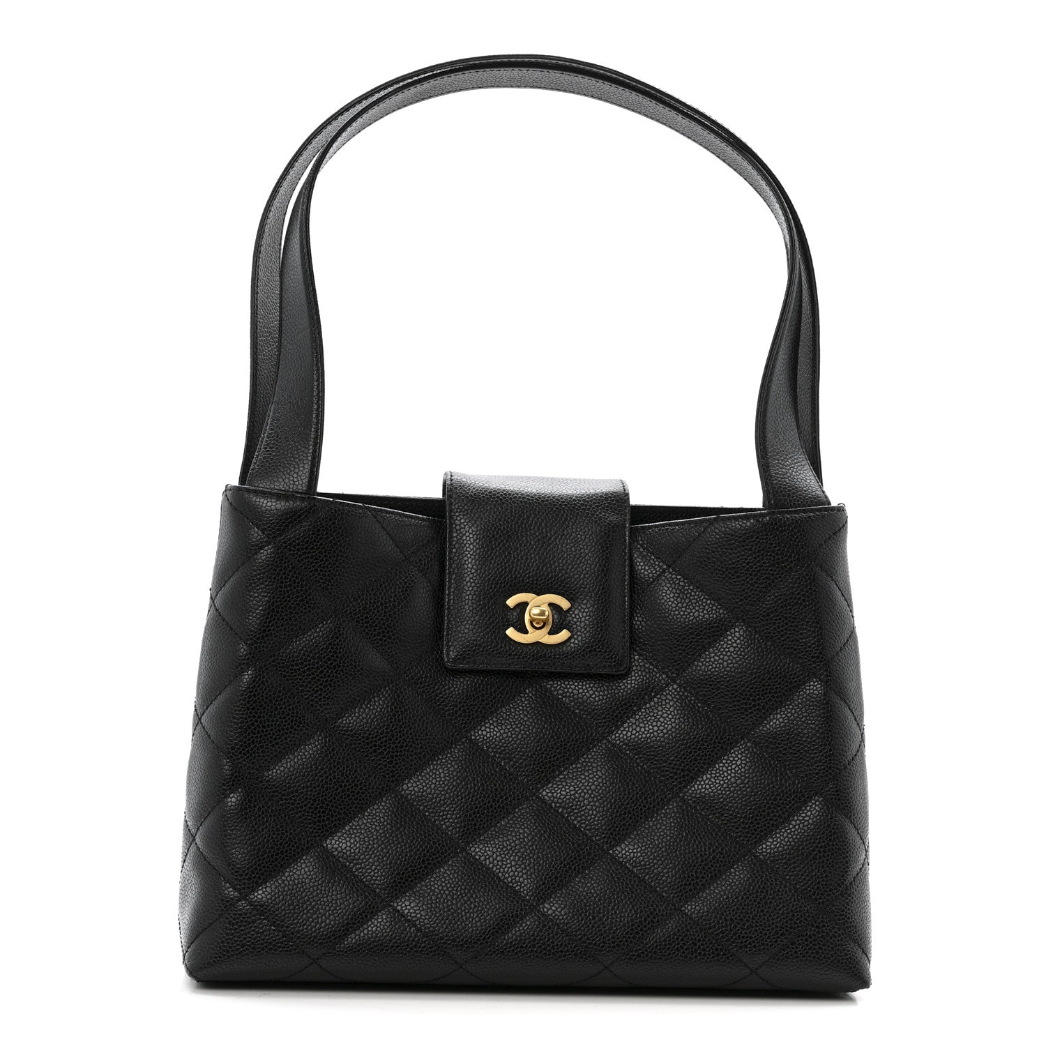 Chanel Caviar Diamond Flap Shoulder Bag Black 1 of 16
