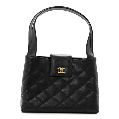 Chanel Caviar Diamond Flap Shoulder Bag Black 1 of 16