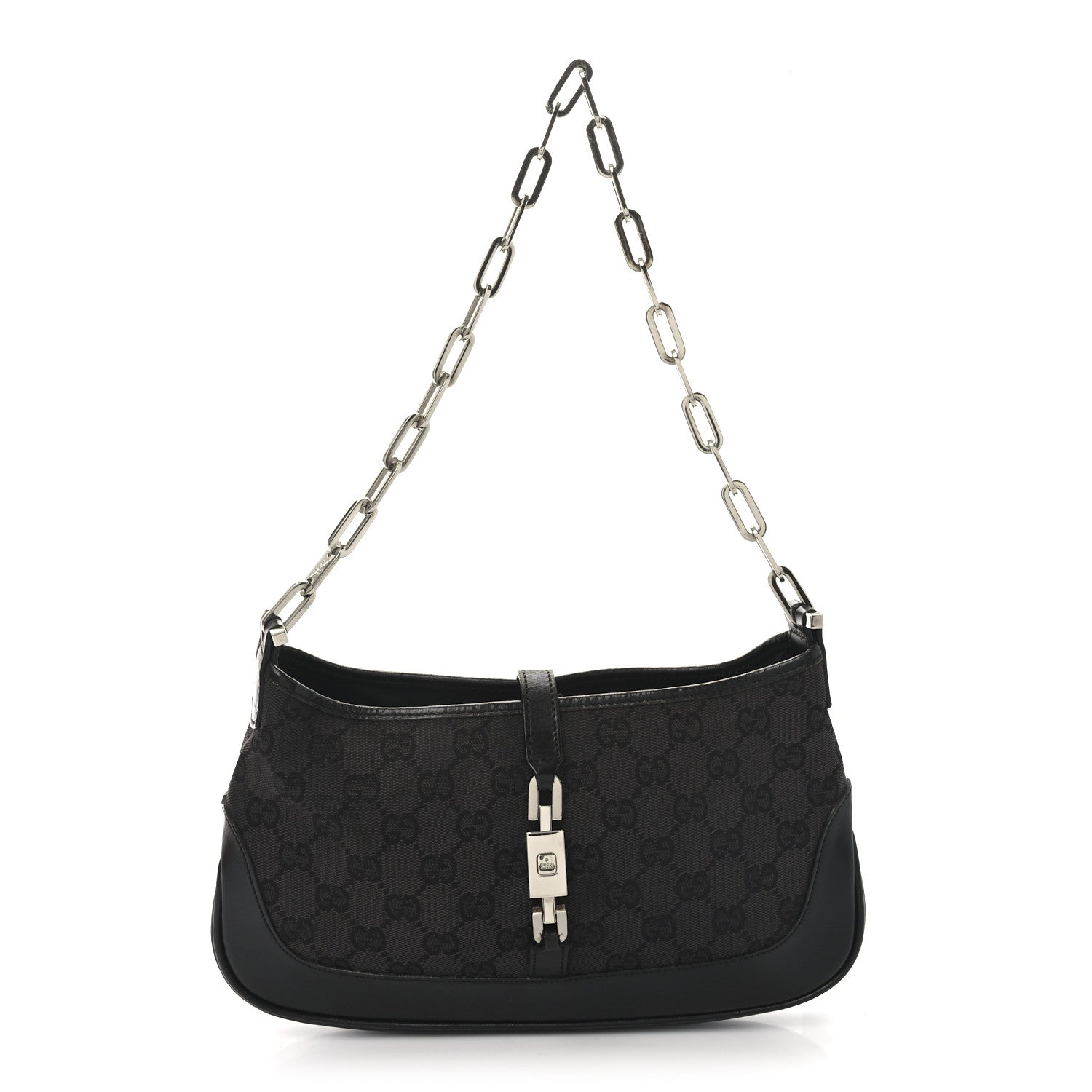 Gucci Monogram Jackie O Chain Hobo Black 1 of 10