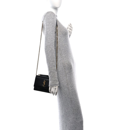 Saint Laurent Calfskin Monogram Sunset Chain Wallet Black 2 of 10
