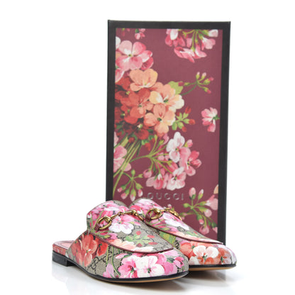 Gucci GG Supreme Monogram Blooms Womens Princetown Slippers 37 Beige Multicolor Dry Rose 8 of 8