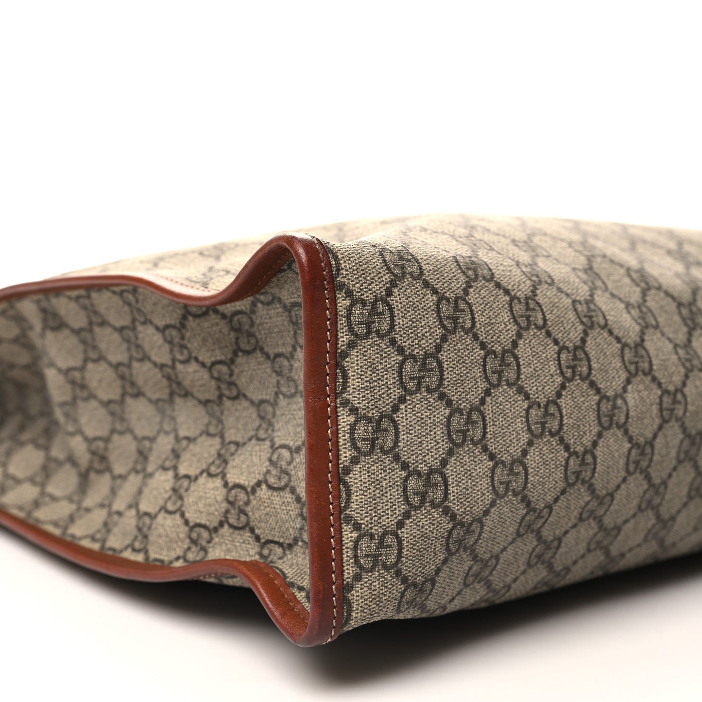 GG Plus Monogram Large Signature Web Loop Tote Brown