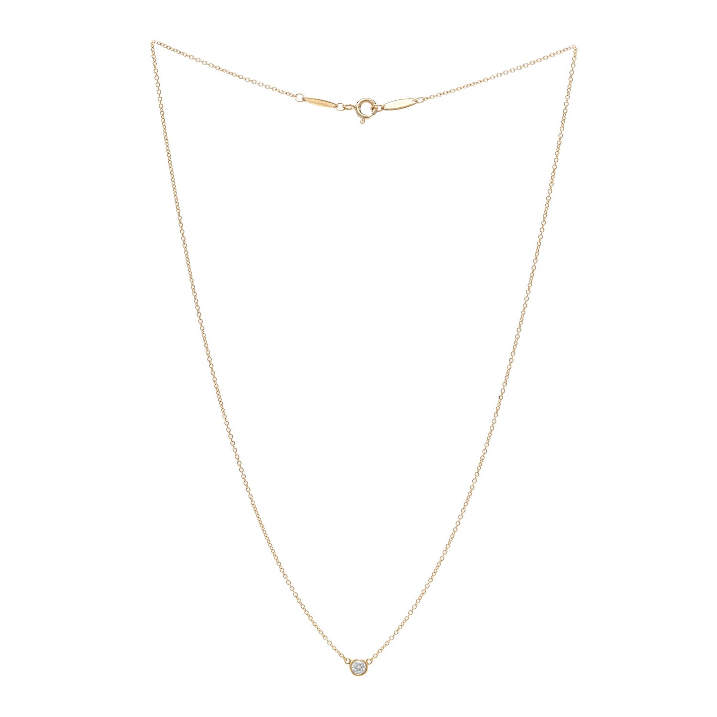 18K Yellow Gold Diamond .12ct Elsa Peretti Diamonds by the Yard Pendant Necklace