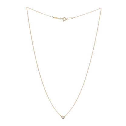 Tiffany 18K Yellow Gold Diamond .12ct Elsa Peretti Diamonds by the Yard Pendant Necklace 3 of 5