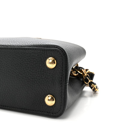 Louis Vuitton Taurillon Enamel Flower Padlock Chain Capucines BB Black 9 of 9
