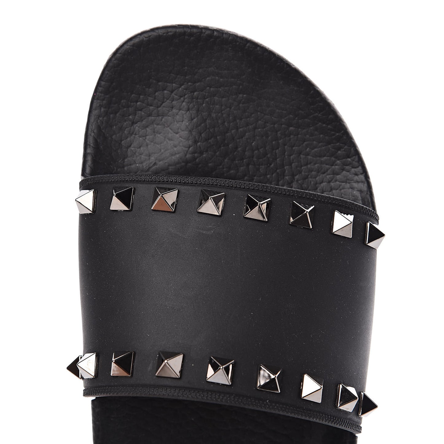 Rubber Rockstud Slide Sandals 39 Black