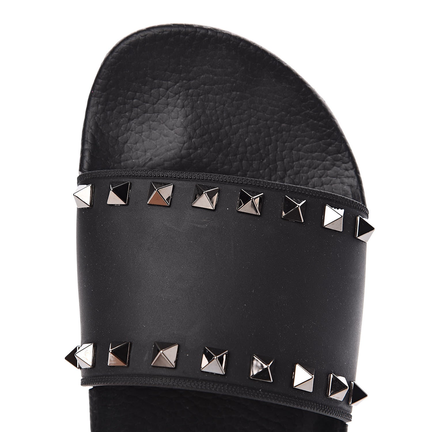 Valentino Garavani Rubber Rockstud Slide Sandals 39 Black 7 of 8