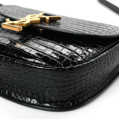 Saint Laurent Crocodile Embossed Calfskin Small Kaia Satchel Black 8 of 8