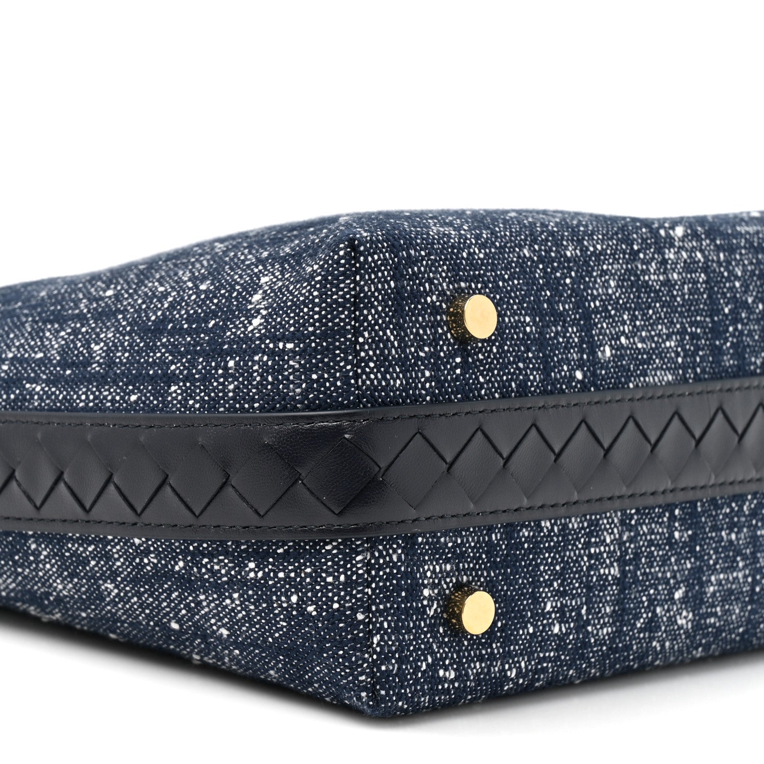 Bottega Veneta Denim Boucle Wallace Shoulder Bag Navy White Space 10 of 10
