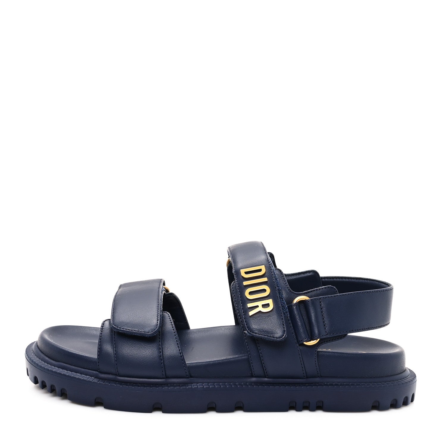 Christian Dior Lambskin Dioract 10mm Sandals 37.5 Blue 1 of 10