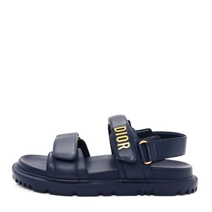 Christian Dior Lambskin Dioract 10mm Sandals 37.5 Blue 1 of 10