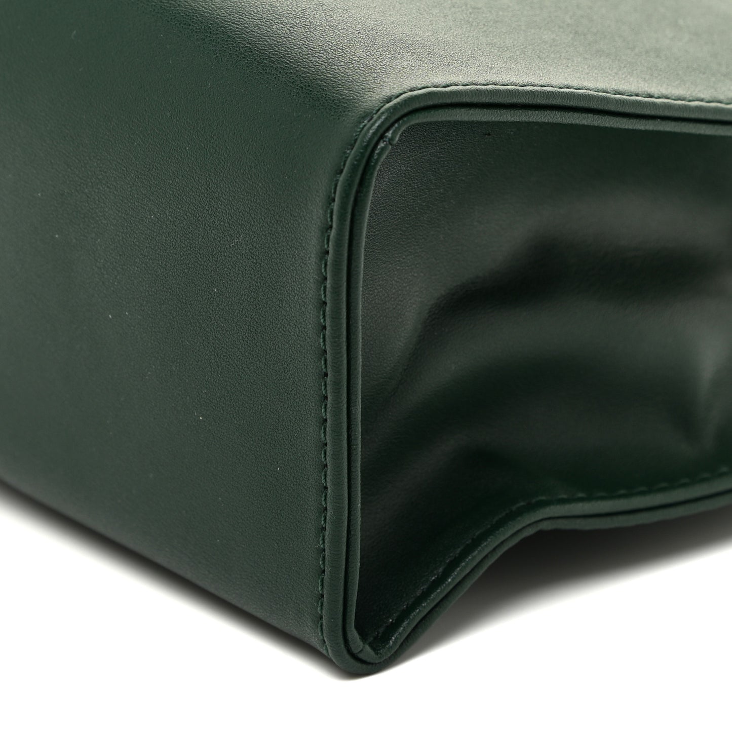 Vegan Leather Small Shopping Bag Dark Olive