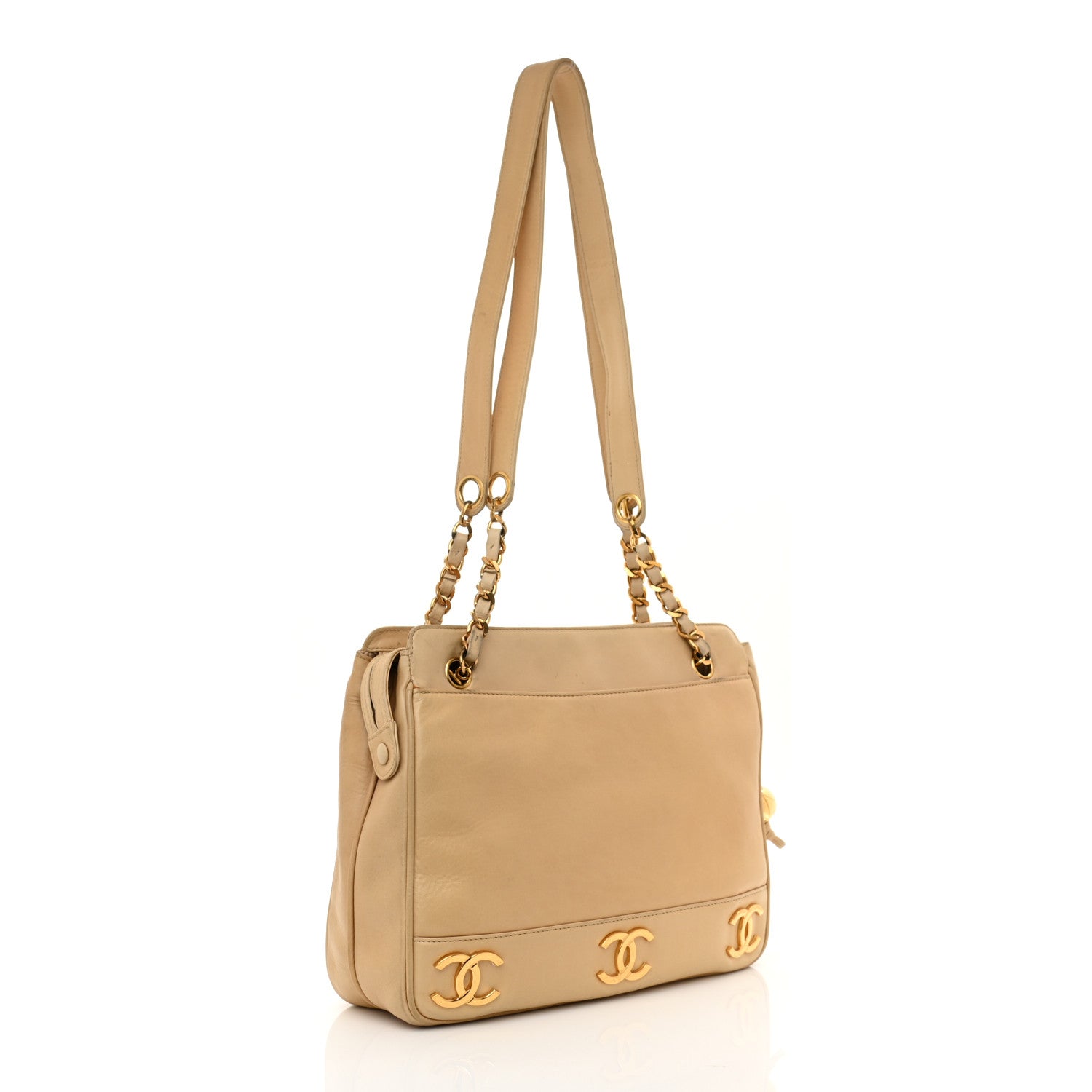 Chanel Lambskin CC Shoulder Bag Beige 2 of 16